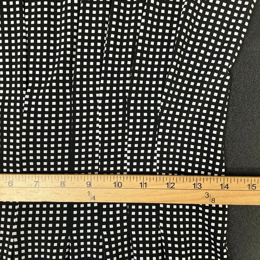 Michael Kors Dress Womens Small Black White Knit Long Sleeve Fit Flare Geometric